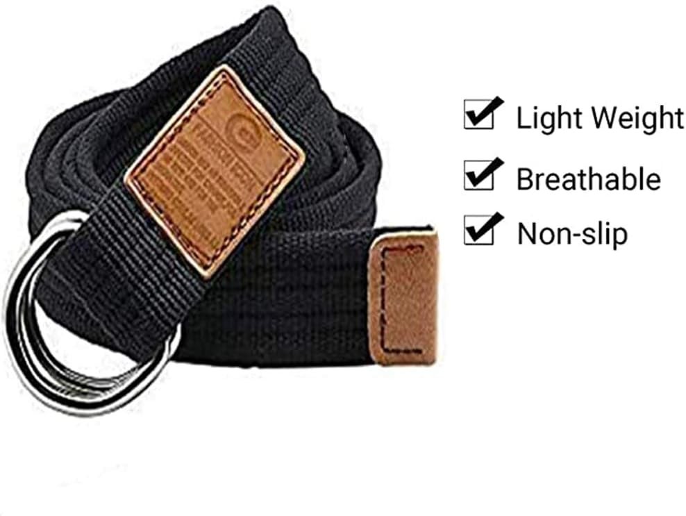 3 Pack Canvas Web Belts 1.25″ Wide Double D-ring Buckle for Men, Adjustable…
