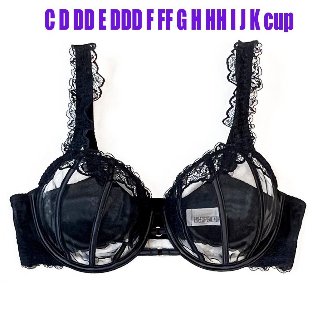 BIG CUP Lace Bra See Through Women Bras Underwire Brassiere Unpads Sexy Lingerie