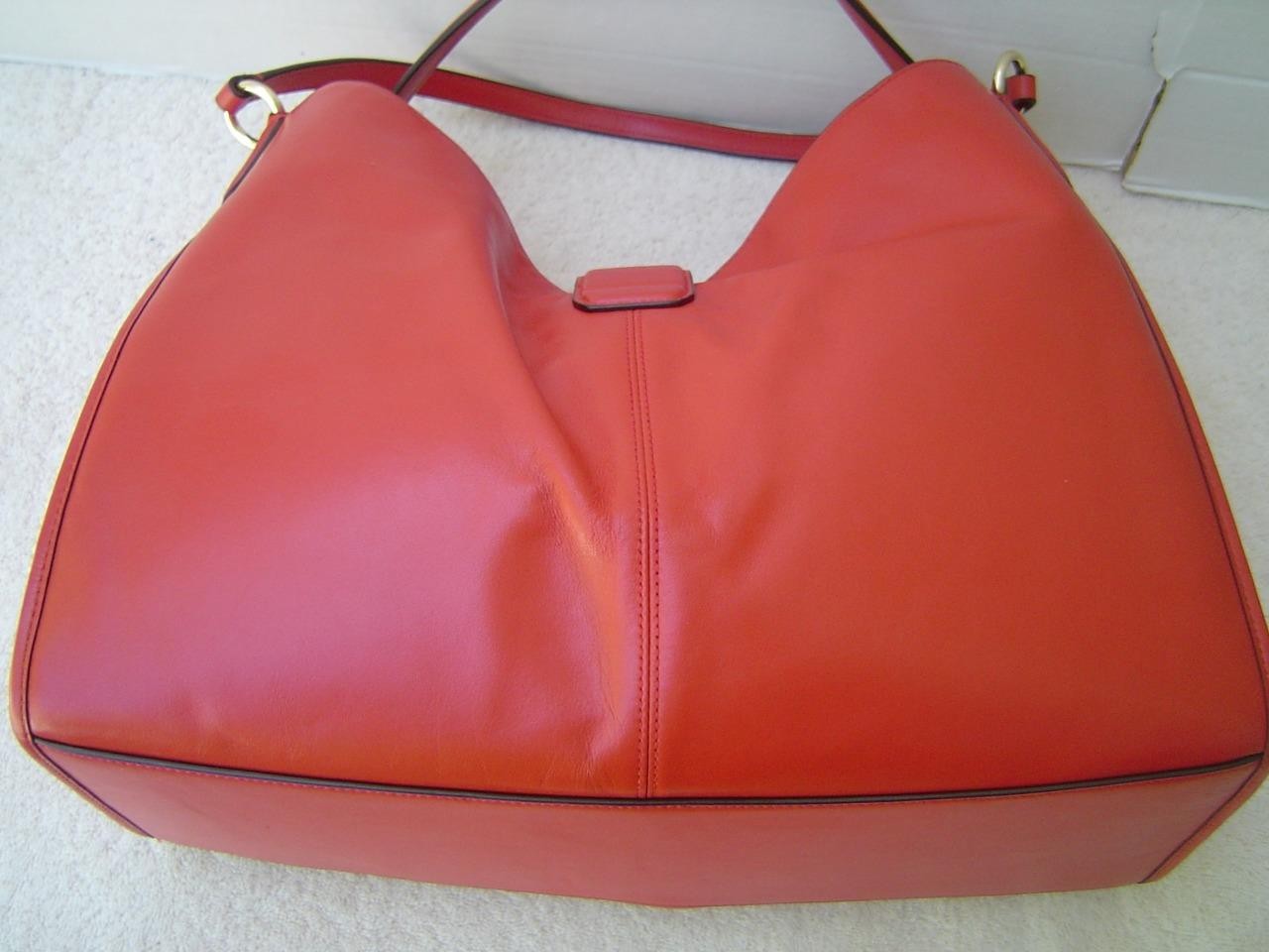 AUTHENTIC COACH VERMILLION SMOOTH LEATHER CARLYLE SHOULDER BAG #37637