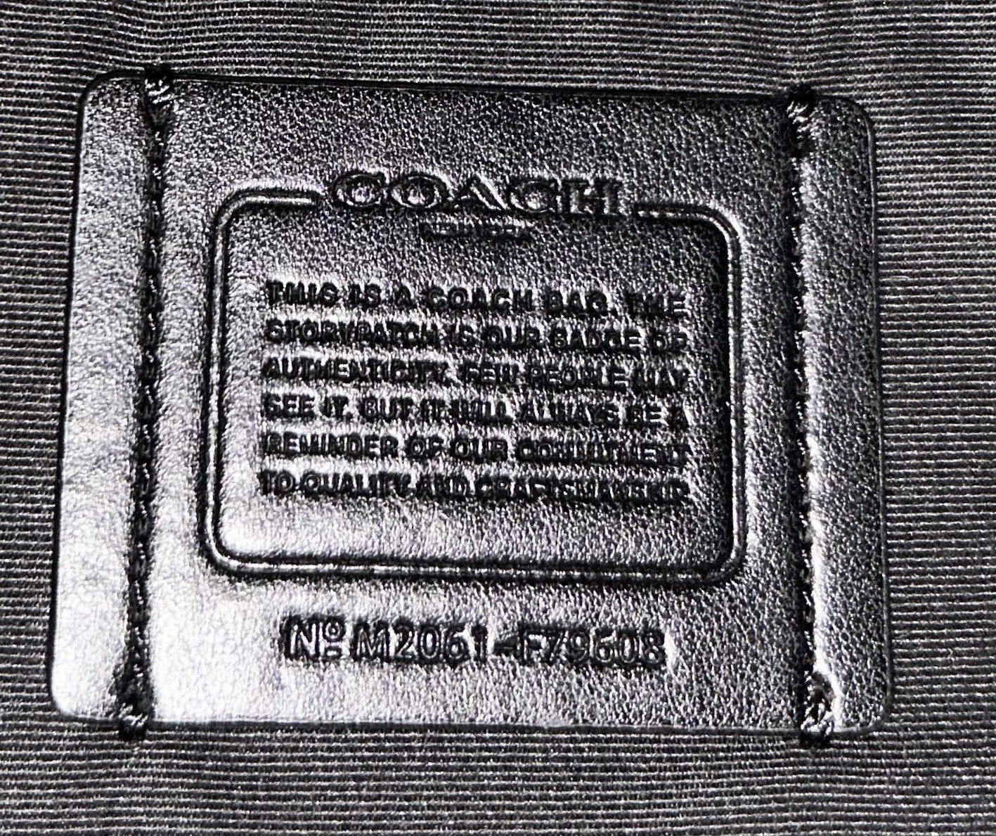 Coach Large Black Crossgrain Leather Silver Zip Closure City Tote EUC