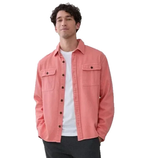 NWT Surfside Supply Coral Cotton Dylan Beach Utility Shirt Jacket 43″ Chest