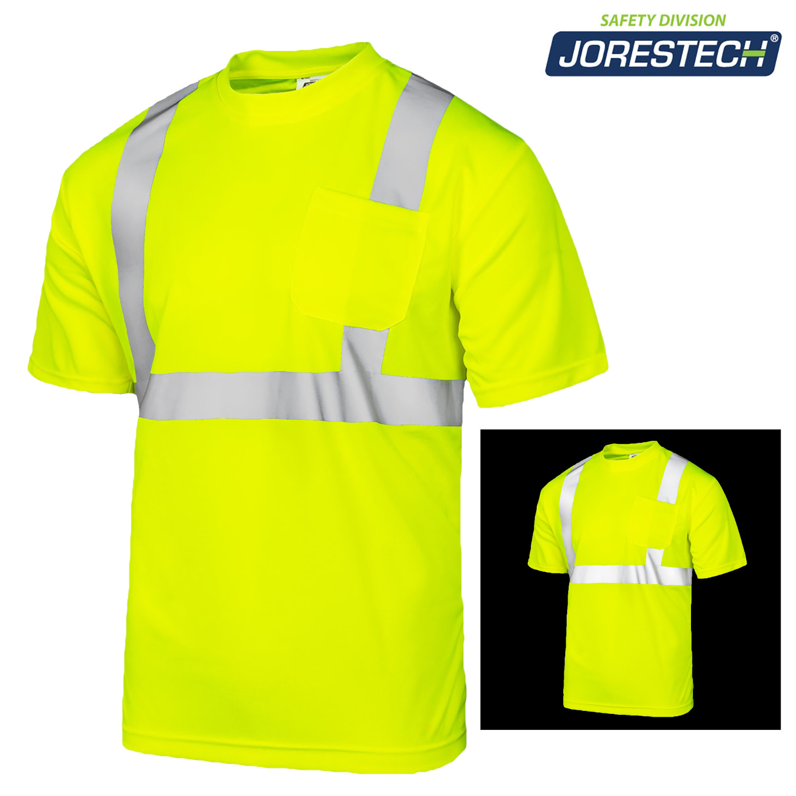 Hi Vis T Shirt Heat Tranfer Reflective Safety Lime Short Sleeve HIGH VISIBILITY