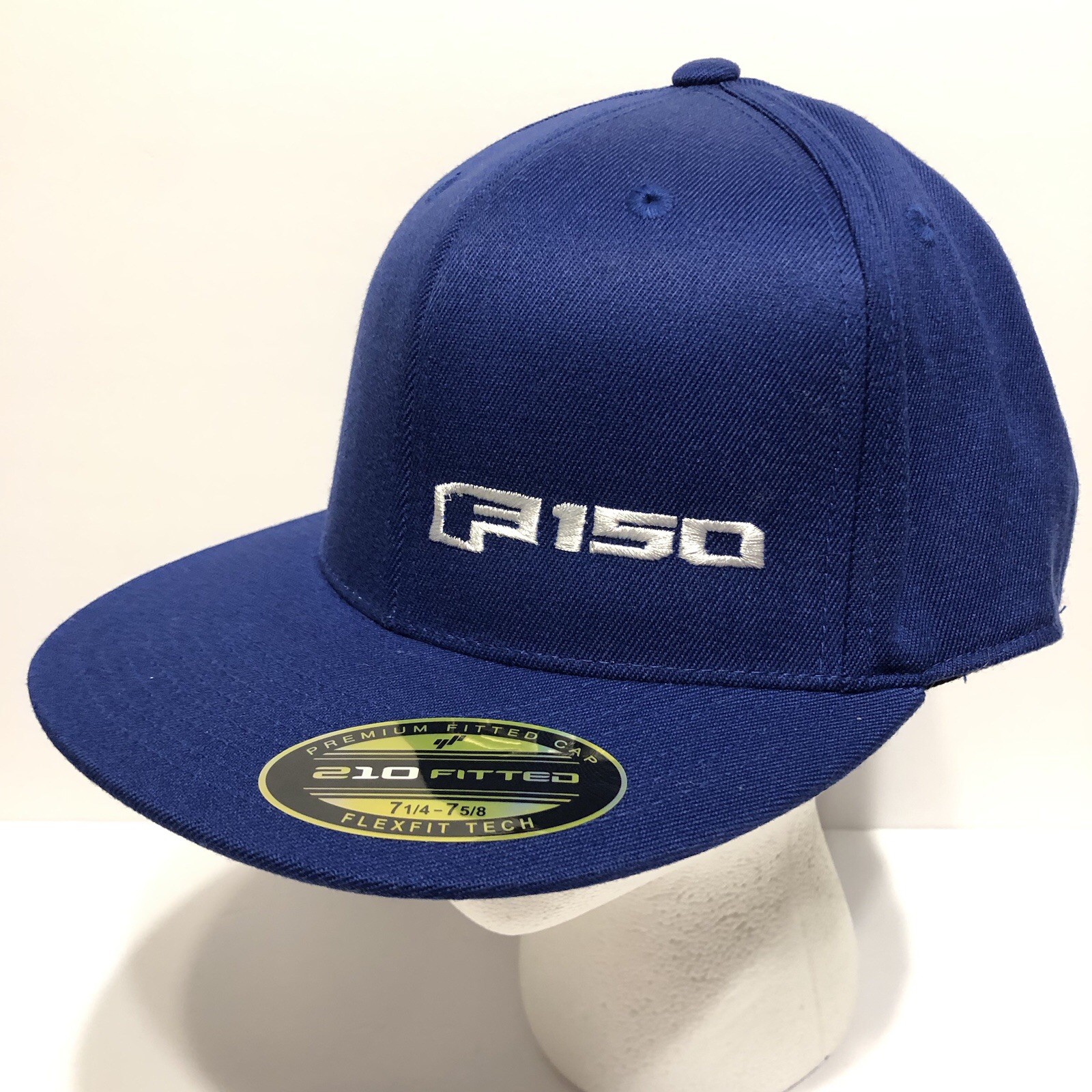 Ford F-150 Logo Embroidered Flexfit Tech Fitted Blue Cap Hat sz 7 1/4 – 7 5/8