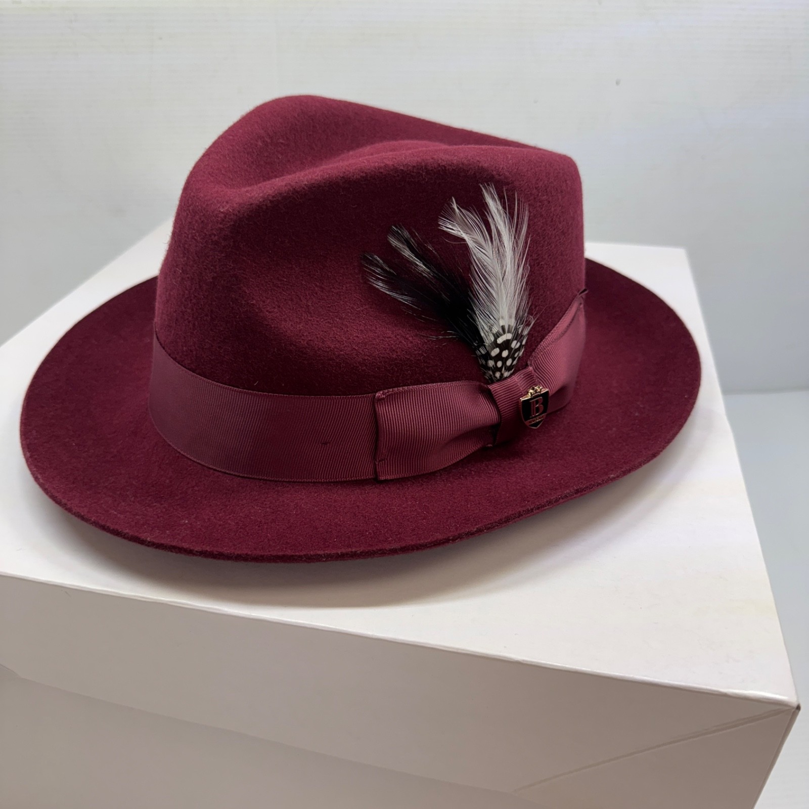 Bruno Capelo Giovani Fedora Burgundy medium size w/box