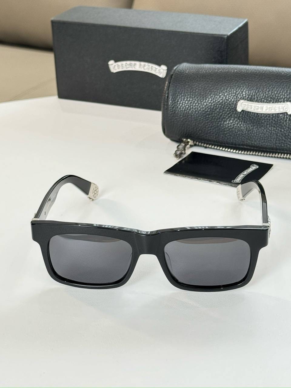 Sunglasses Philipp Plein Men’s Black Square Gray Lenses Luxury Designer New