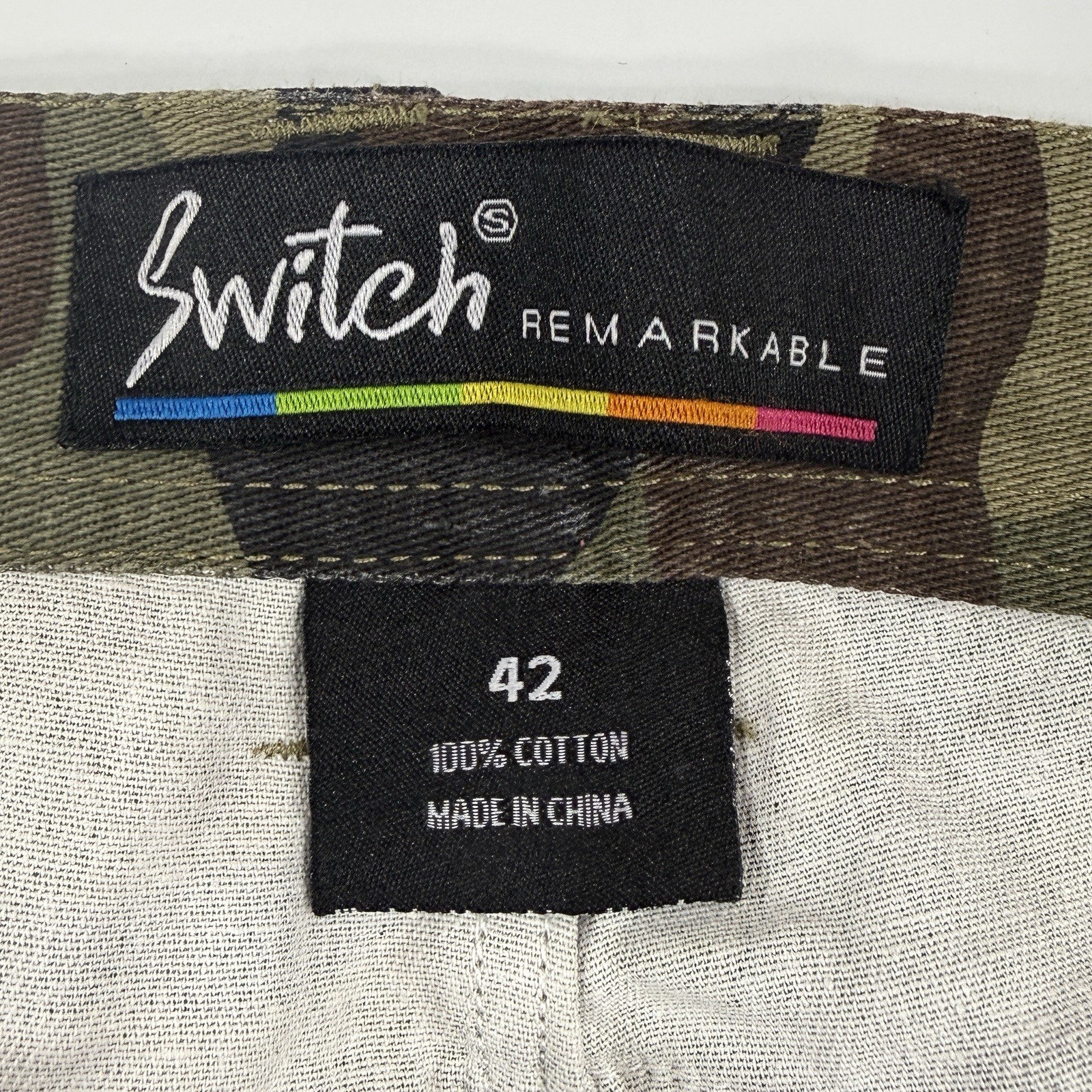 Switch Remarkable Camo Shorts Mens 42 Graffiti Art Woodland Camouflage