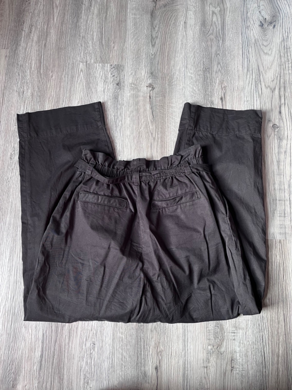 Everlane The Paperbag Pant Organic Cotton Wide Leg High Rise Black L