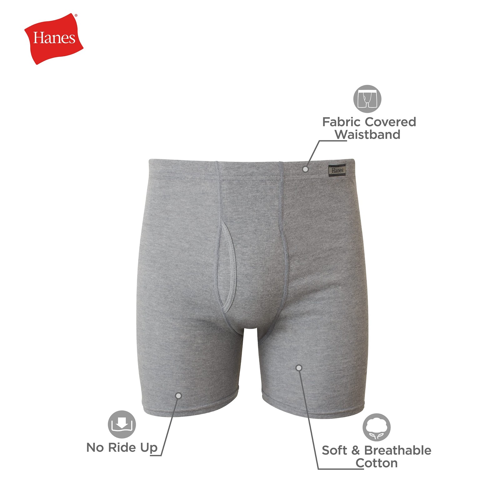 Hanes Men`s TAGLESS Boxer Briefs with ComfortSoft, 7460Z5, L, Assorted (5-pack)