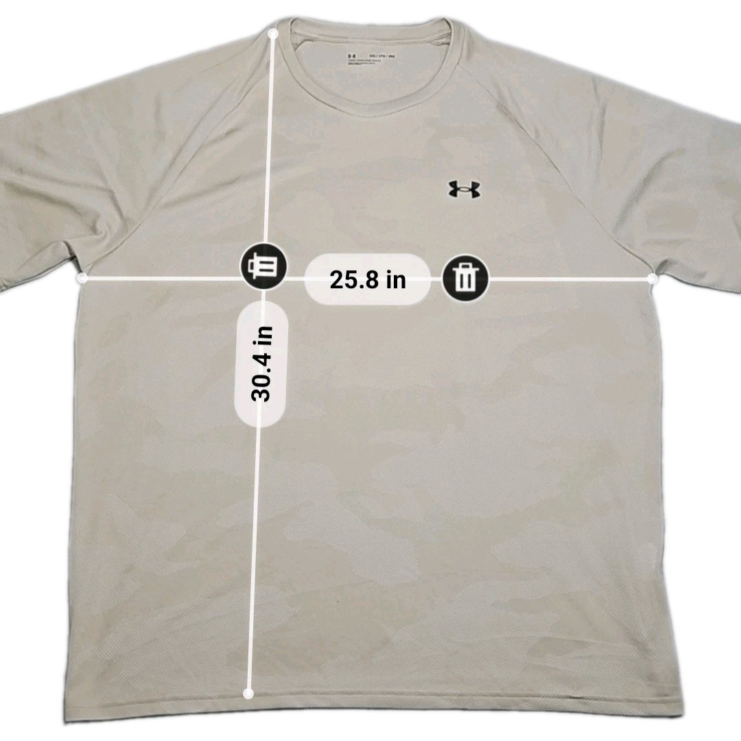 Under Armour Tech Mens Shirt 3XL Beige Camo Short Sleeve HeatGear Training Tee