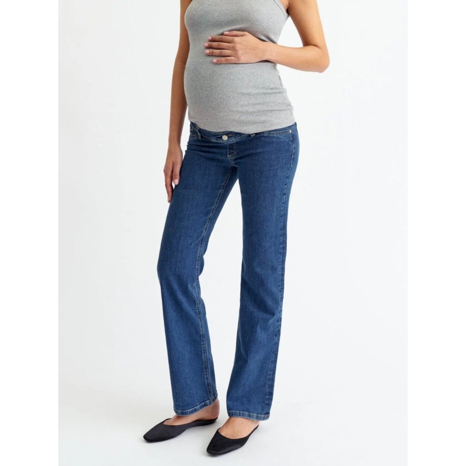Ilouity Flare Fit Maternity Jeans Washed Blue Size EU 36 US 4 NEW NWT