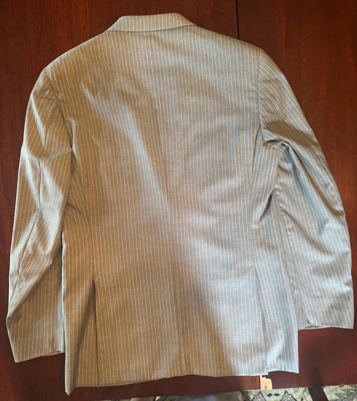 Canali 52L Gray Pinstripe Wool Suit 42L 36×34 Made Italy Bemberg Cupro