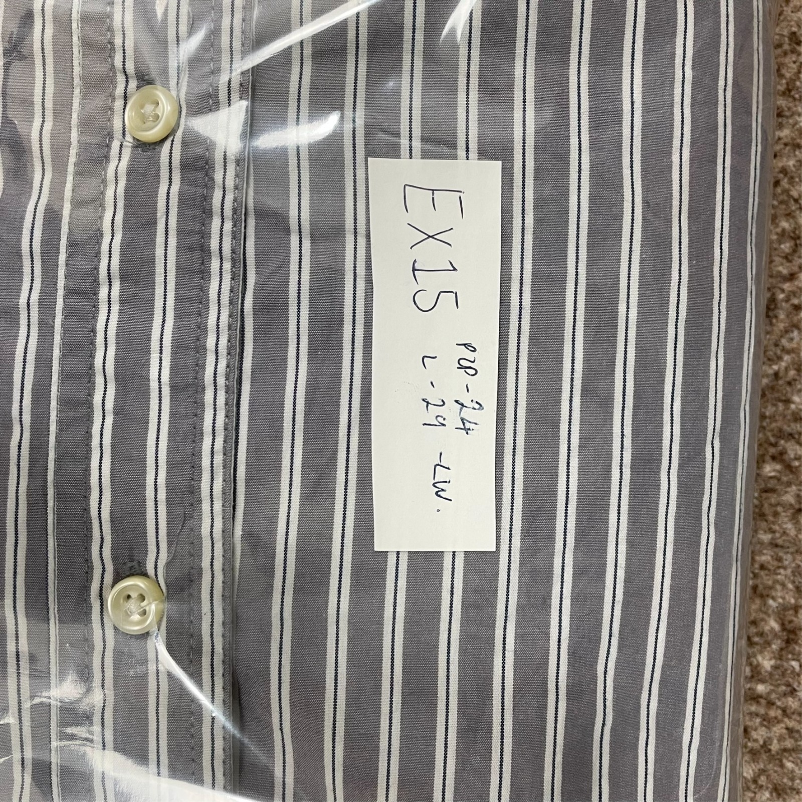 Men’s Chaps Ralph Lauren Stripe Long Sleeve Collar Shirt Size L Large Custom Fit