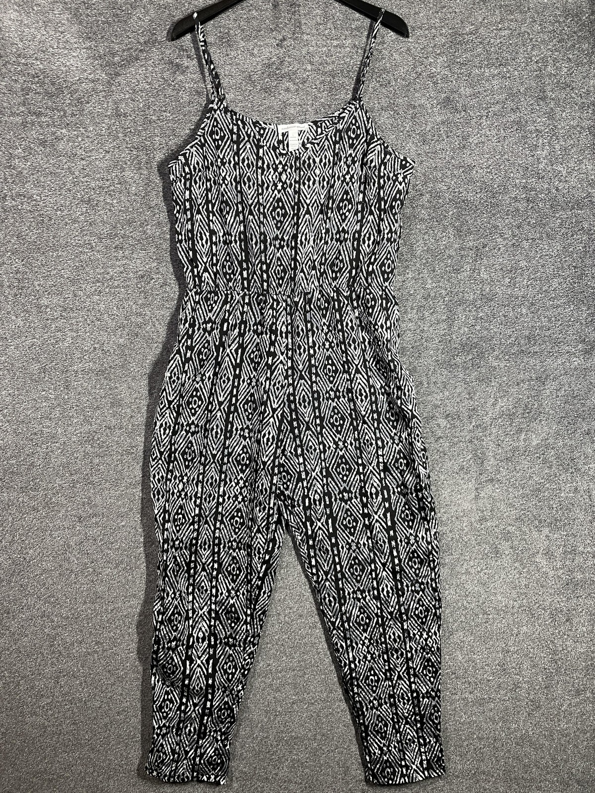Ambiance Apparel Jumpsuit Womens L Black One-Piece Sleeveless Scoop Neck