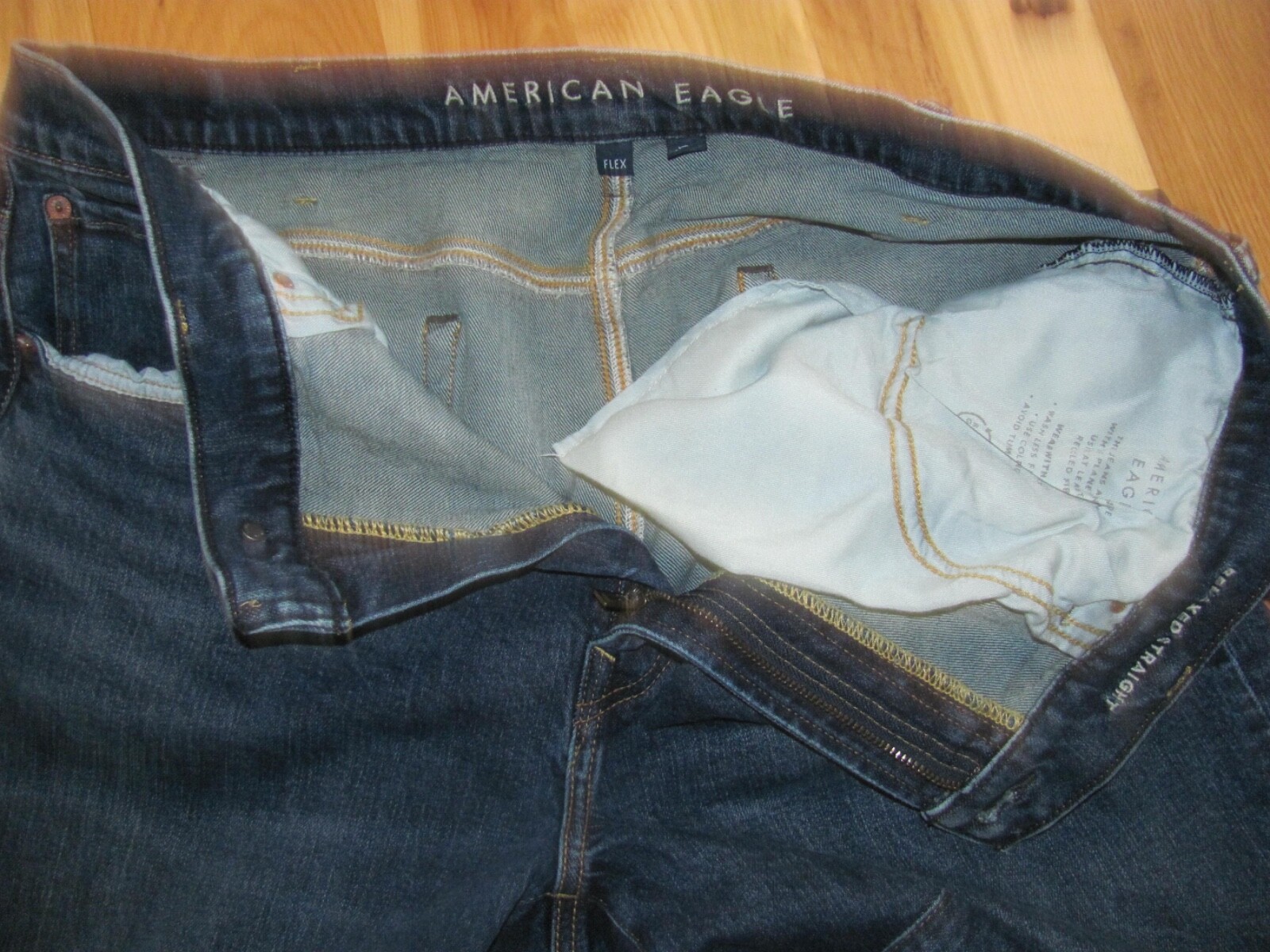 American Eagle Flex Blue Denim Straight Leg Jeans Men’s 38 x 30 (TD6-VF )