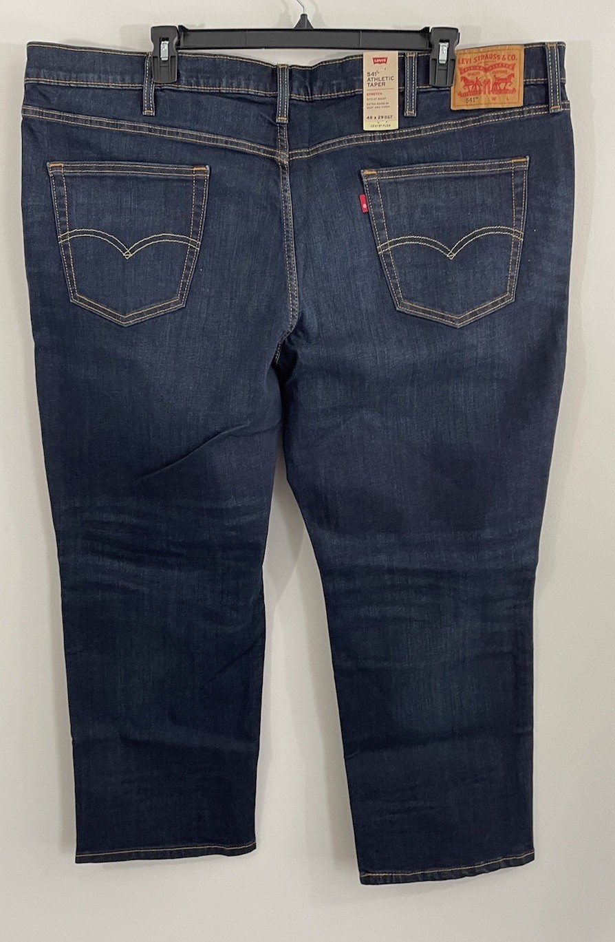 NEW LEVIS 541 Athletic Taper Jeans mens 48×29 Stretch Big &Tall performance flex
