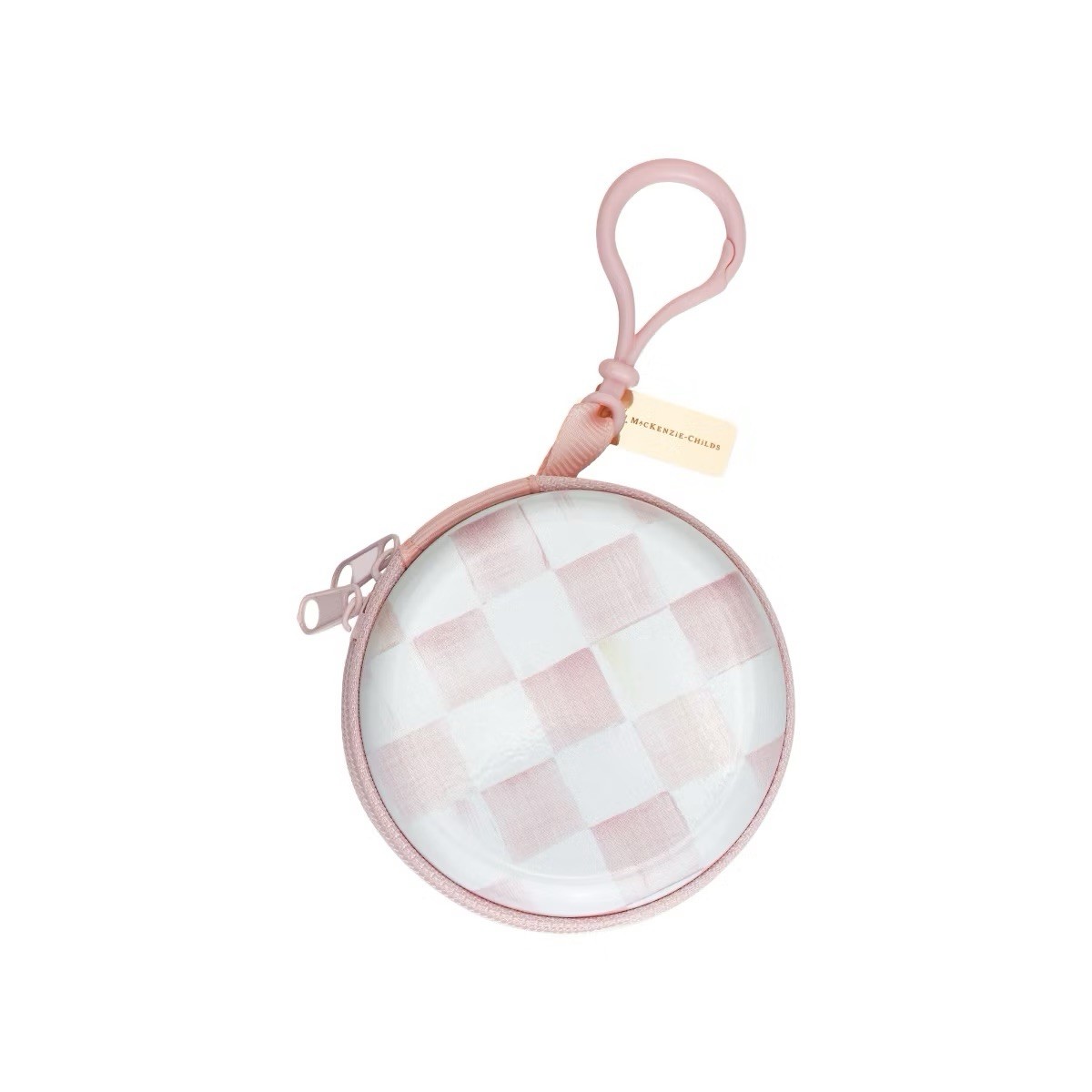 MacKenzie Childs x Goody Target 🎀 Pink Rosy Check Elastic Pouch • 10 Hair Ties