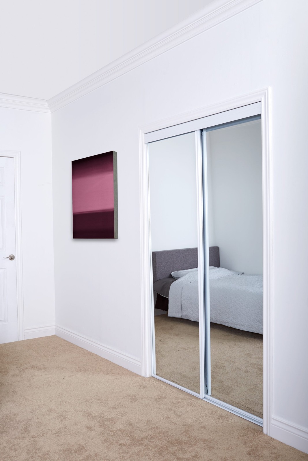 RELIABILT 72-in x 80-in White Flush Mirrored glass Prefinished Steel Bypas|27033