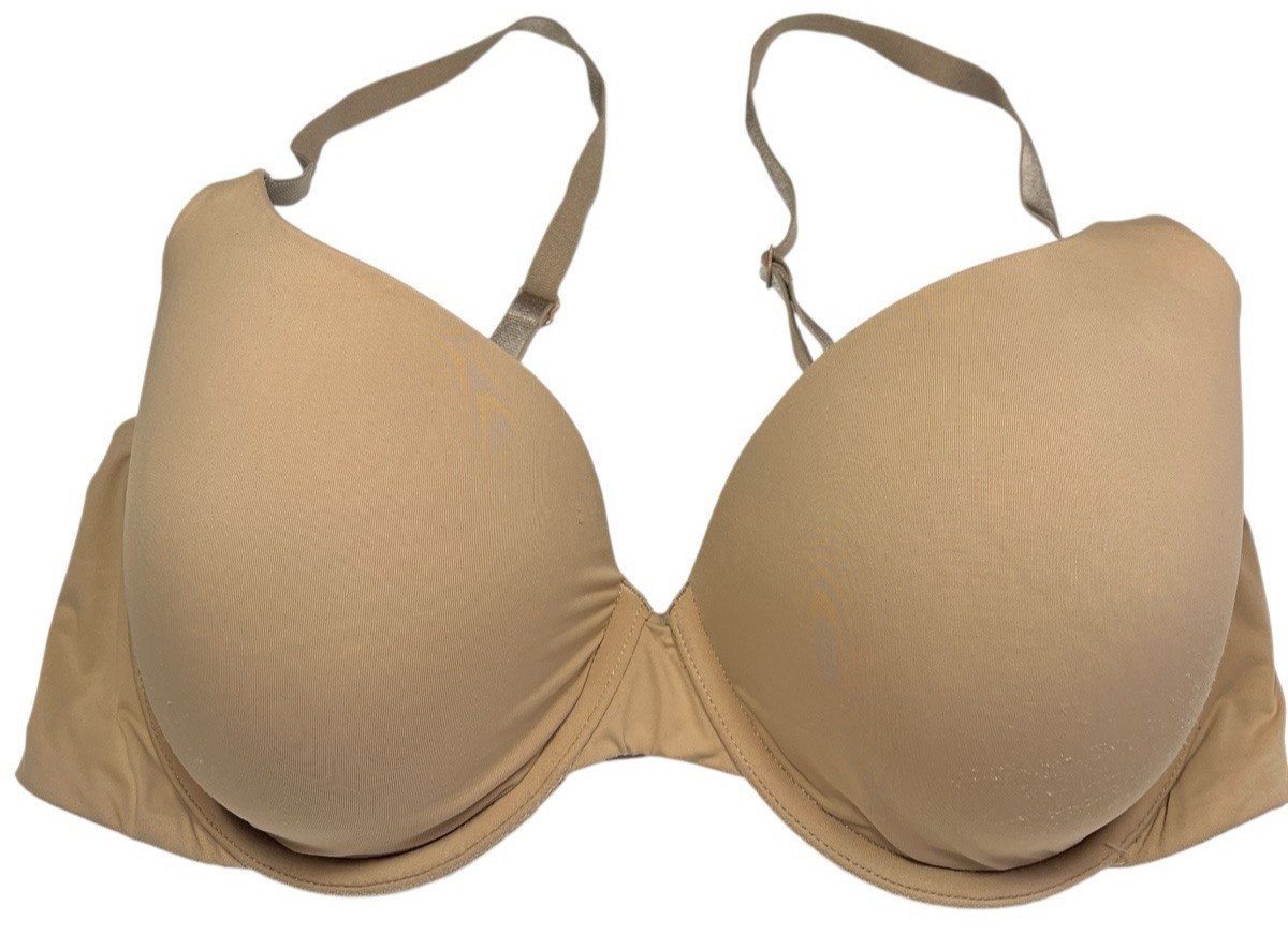 Victoria’s Secret Bra Women 36D Beige Underwire Lightly Lined Demi Convertible