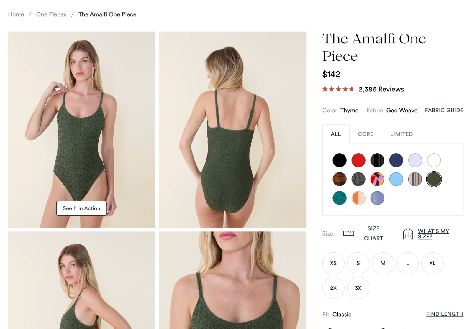 Andie Amalfie Swimsuit Green Size Small Geo Weave