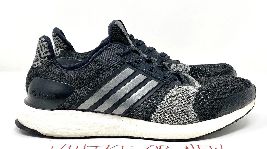 Men’s adidas Ultra Boost ST Black Grey Running Shoes BA7838 sz 7.5