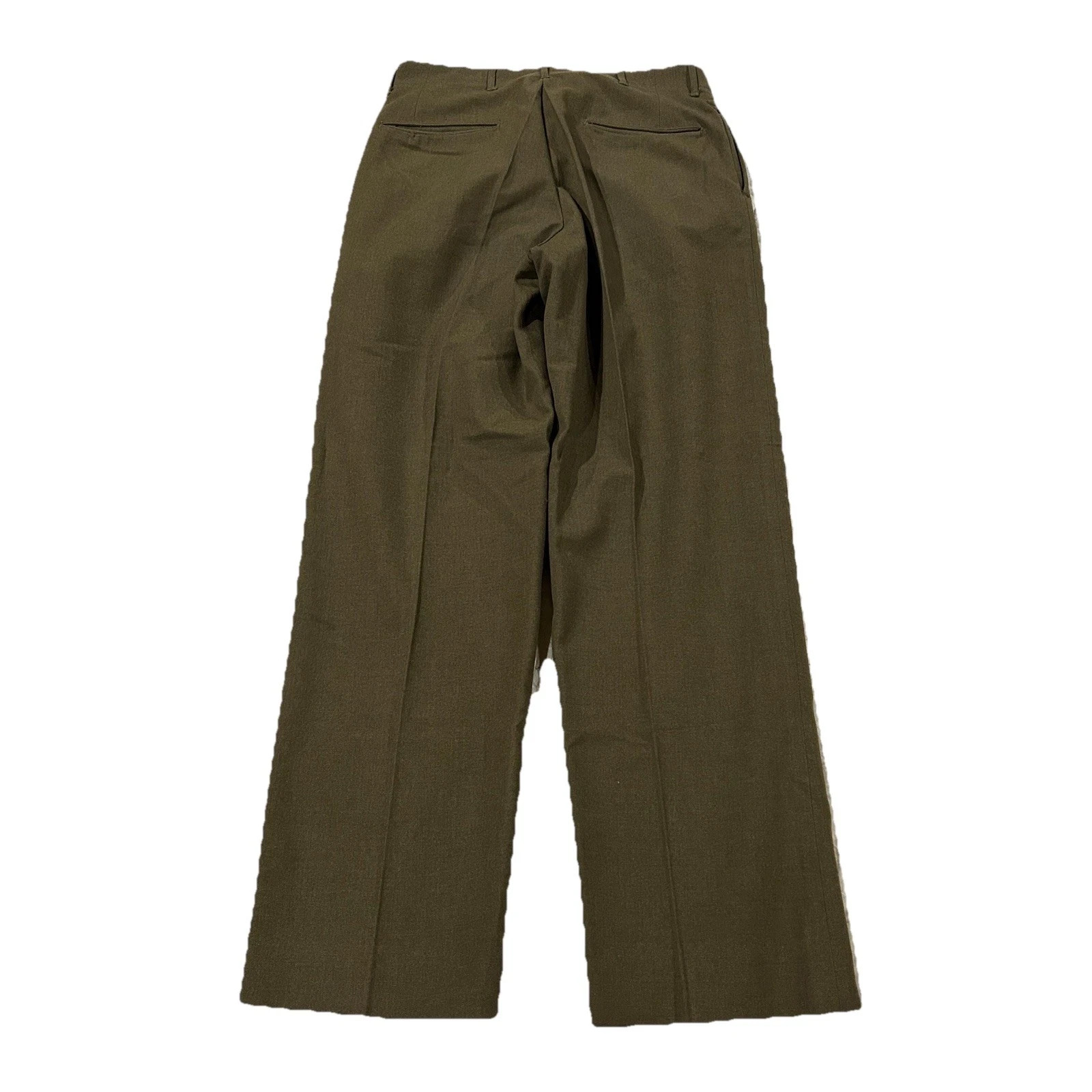Vintage US Army Wool Dress Trousers Olive Drab 1950s 1960s Button Fly Size 32×32