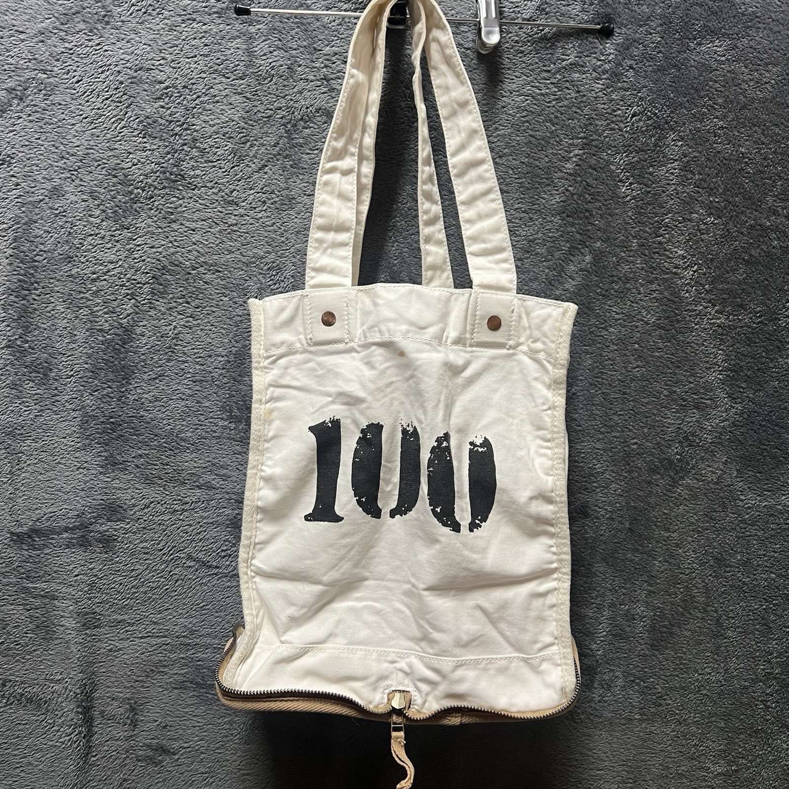 Feed 100 Children of the World Convertible Re-Usable Tote Bag Burlap/Cotton