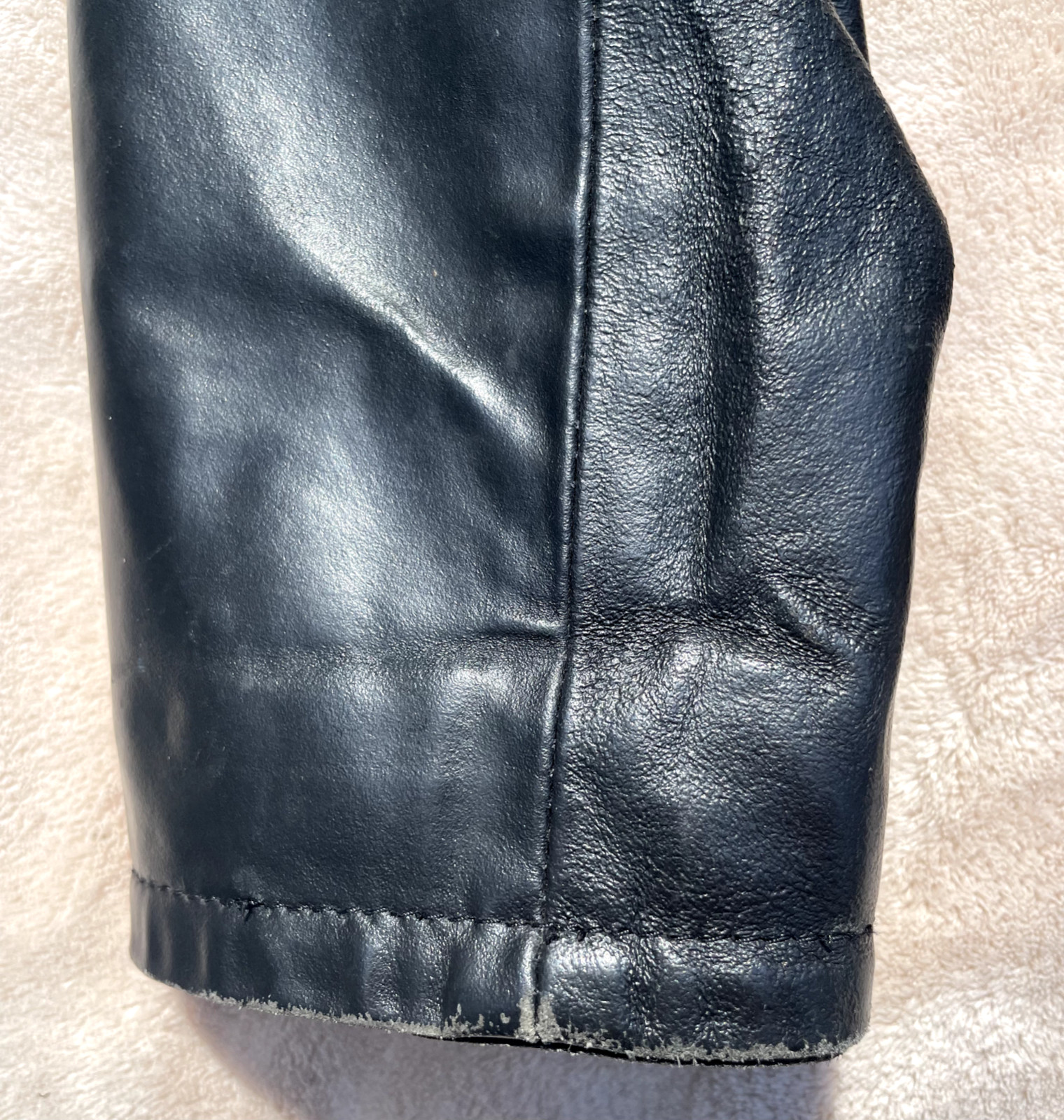 Vintage Vera Pelle Gardini Men’s Black Leather Jacket Zip Made In Italy size XS