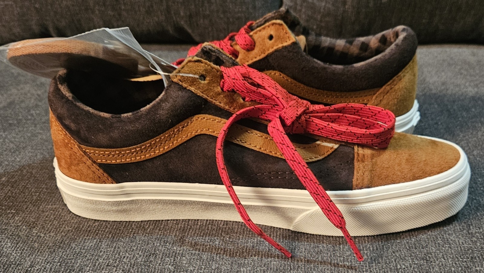 Vans Old Skool HEIQ Eco Dry Water Repellent Suede Brown Tan Men 6.5 Women 8 NWOB
