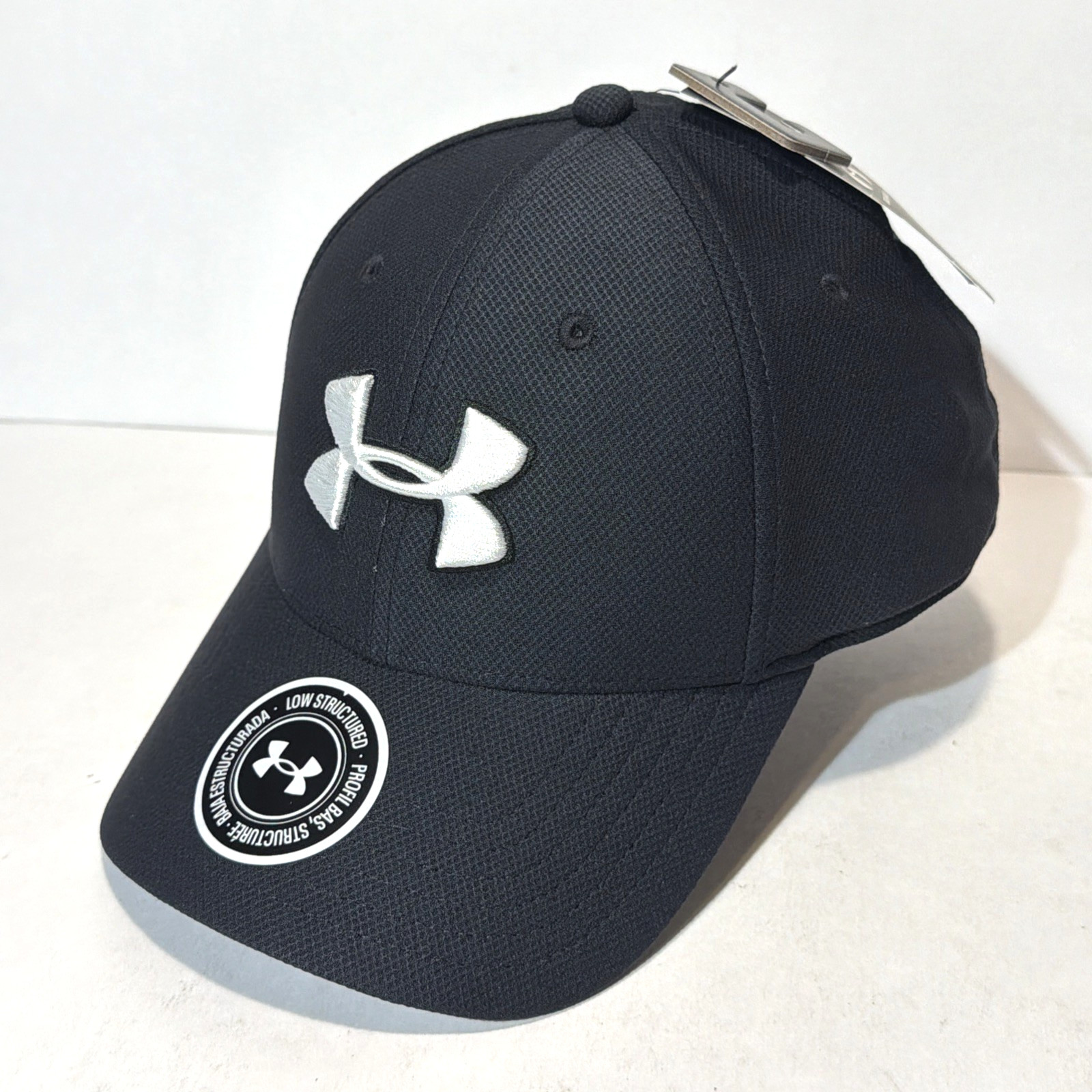 Under Armour Hat Cap Mens L/XL Black White Logo UA Blitzing 3.0 Stretch Fit NWT