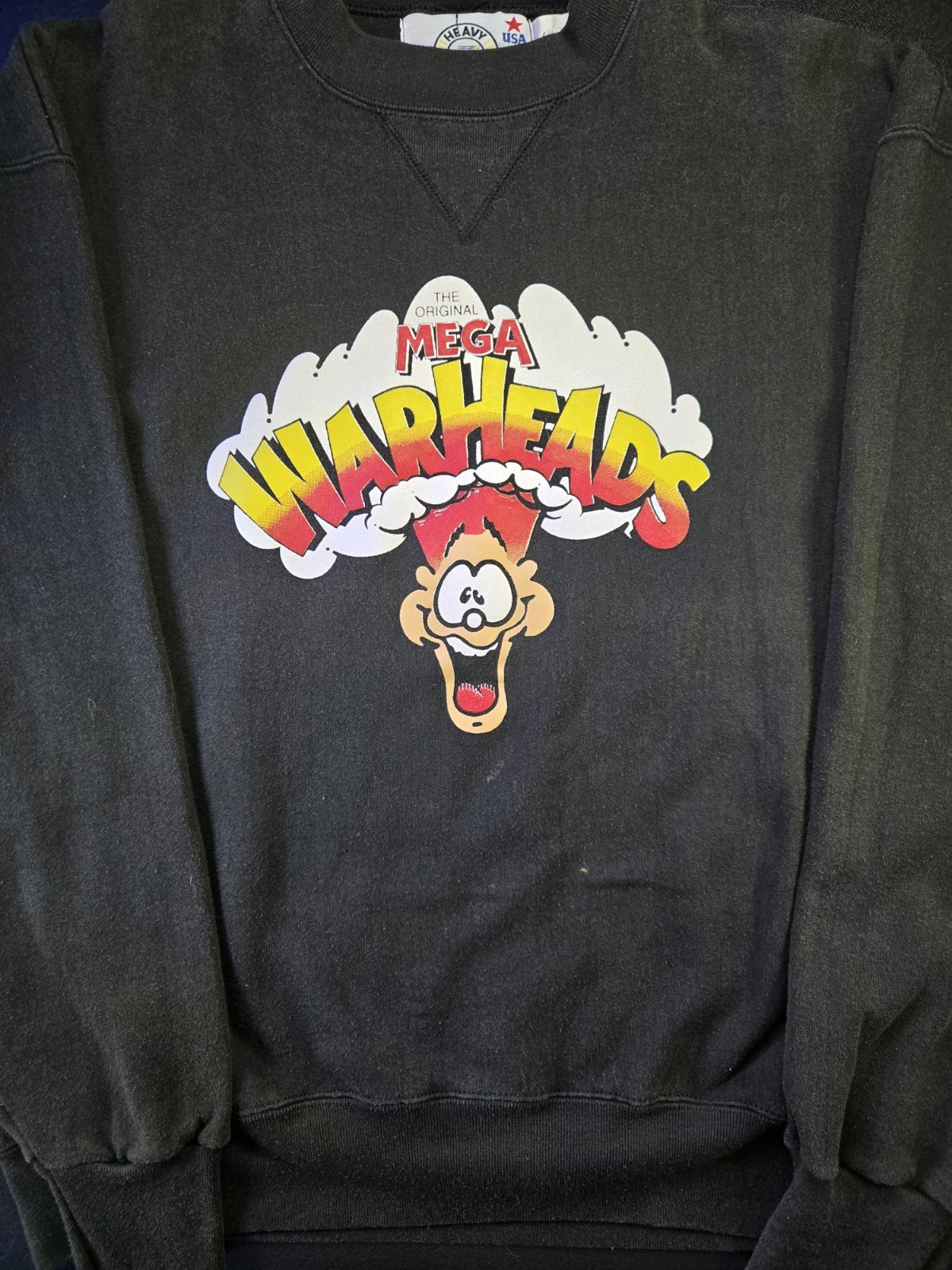Vintage 90’s Warheads Sour Hard Candy Promo Shirt Size XL 25×27.5″, Rare, Black