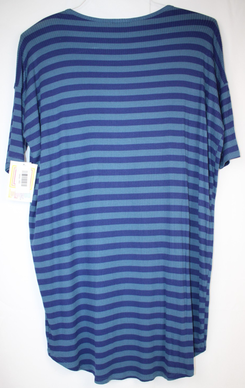 LuLaRoe IRMA T Shirt Women’s Top Short Sleeves NWT Size XS XSmall Blue Stripes