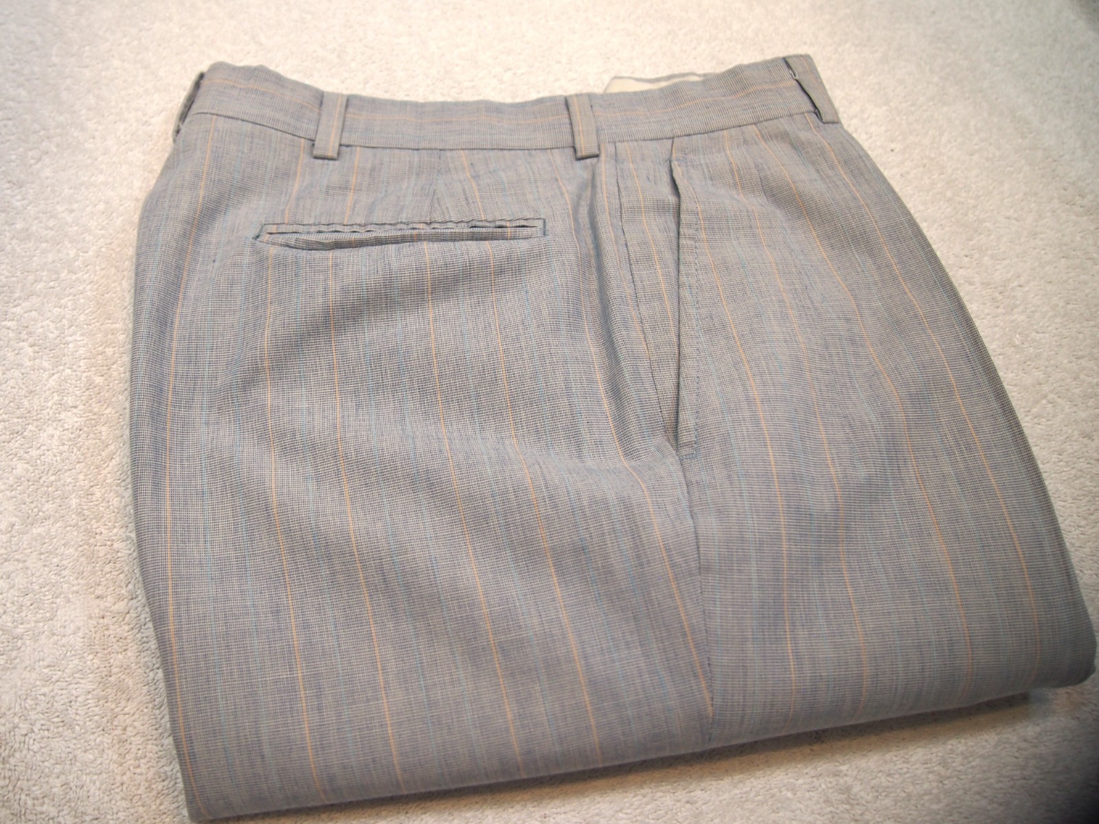 Vintage Haspel 2 Piece Cotton Blue Suit 38 short 30W x 28 Inseam Made in USA