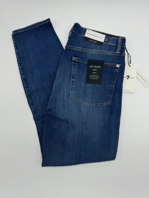 7 FOR ALL MANKIND WOMENS SLIM ILLUSION LUXE HIGH-RISE ANKLE SKINNY JEANS SIZE 30