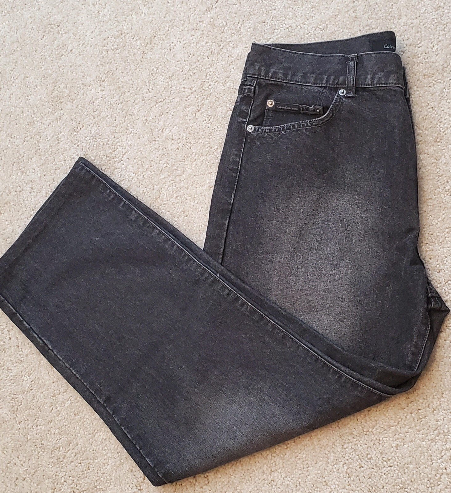 CALVIN KLEIN MENS DENIM DARK WASH JEANS-CLASSIC STRAIGHT FIT-33 x 32