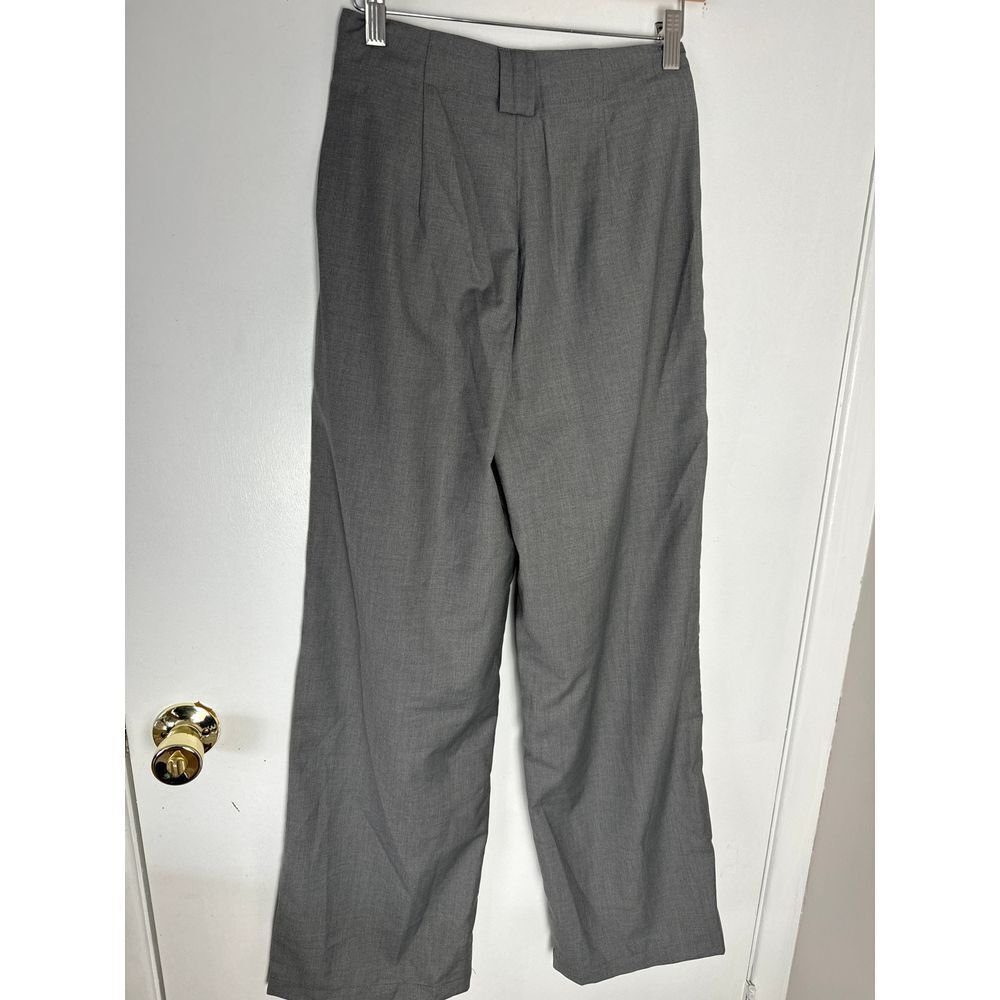 Commense Middle Waist Solid Pocket Gray Dress Pant Professional Attire casual XS