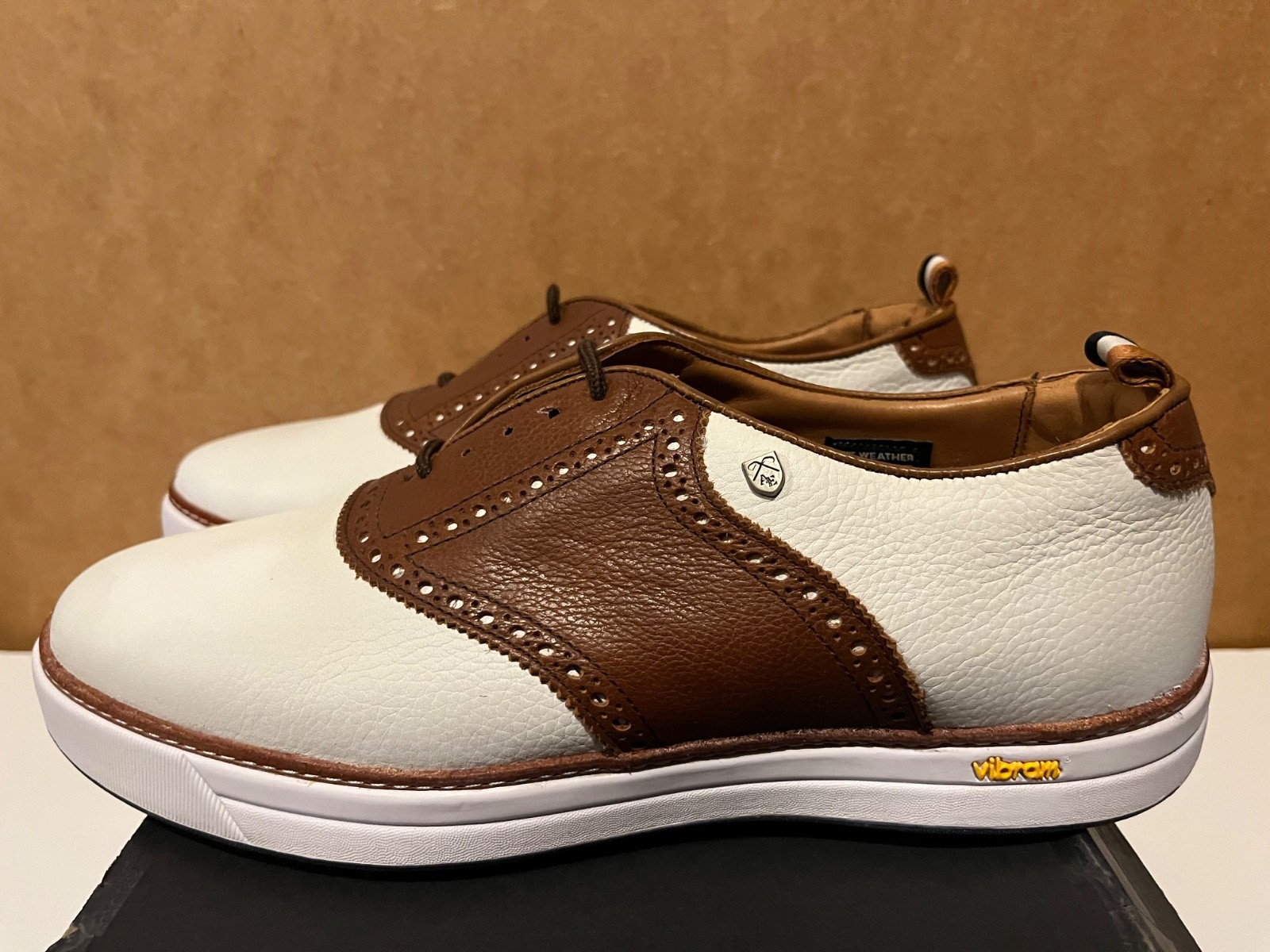 Allen Edmonds Straits Derby Saddle WATERPROOF Leather Golf Shoes sz 10 7349 USA