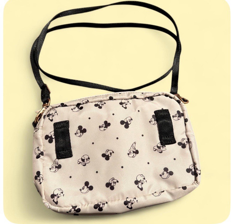 Petunia Pickle Bottom Disney Mickey Mouse Small Crossbody Zip Pockets Beige