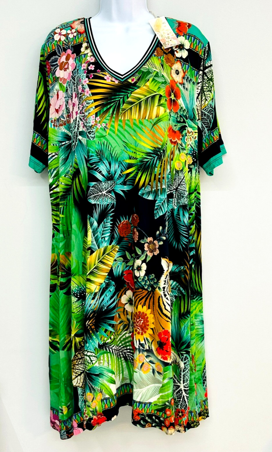 NEW Johnny Was Dress Short Sleeve Tiger Colorful YOUR CHOICE: 2XL or XS