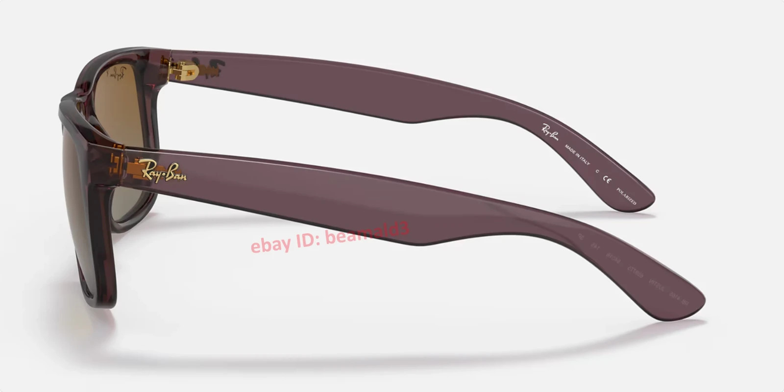 Ray-Ban Justin RB4165 Polarized Sunglasses 54MM Transparent Dark Brown Gradient