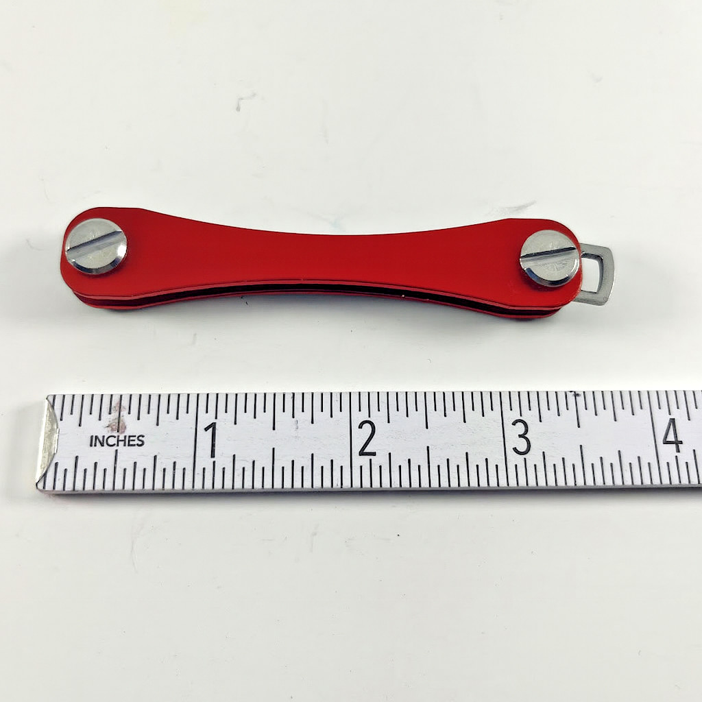 Compact Aluminum Key Organizer Pocket Keychain Red Minimalist EDC Holder