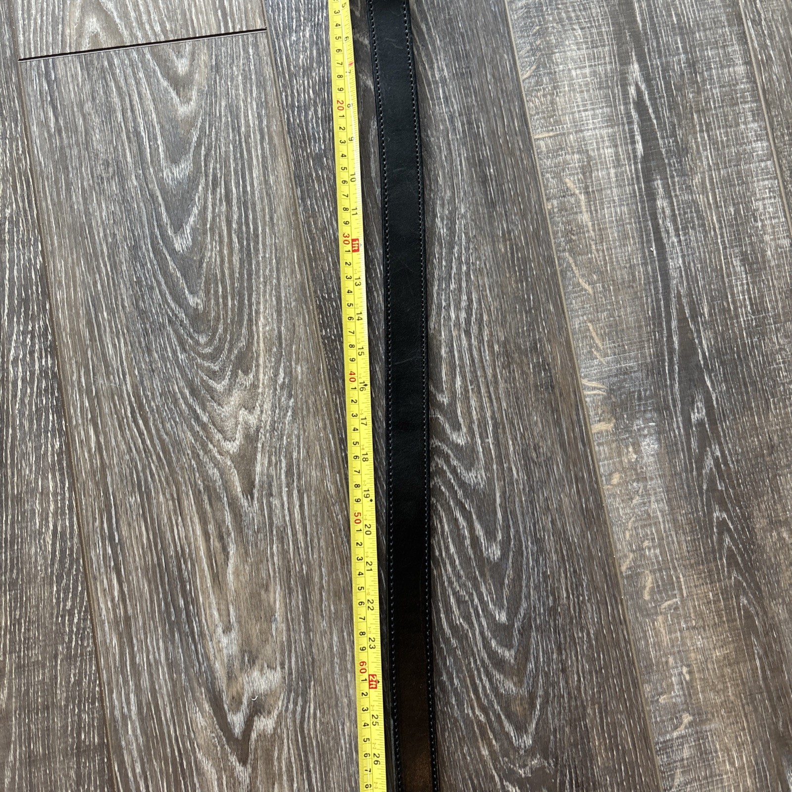 BULLHIDE BELTS MENS BLACK LEATHER DOUBLE STITCHED SOLID BELT SIZE 44 MADE IN USA