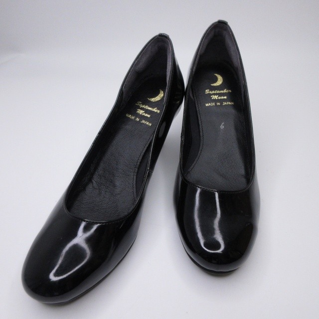 Moon Pumps Black 23cm (9.06in) Enamel Ladies Shoes AB Condition