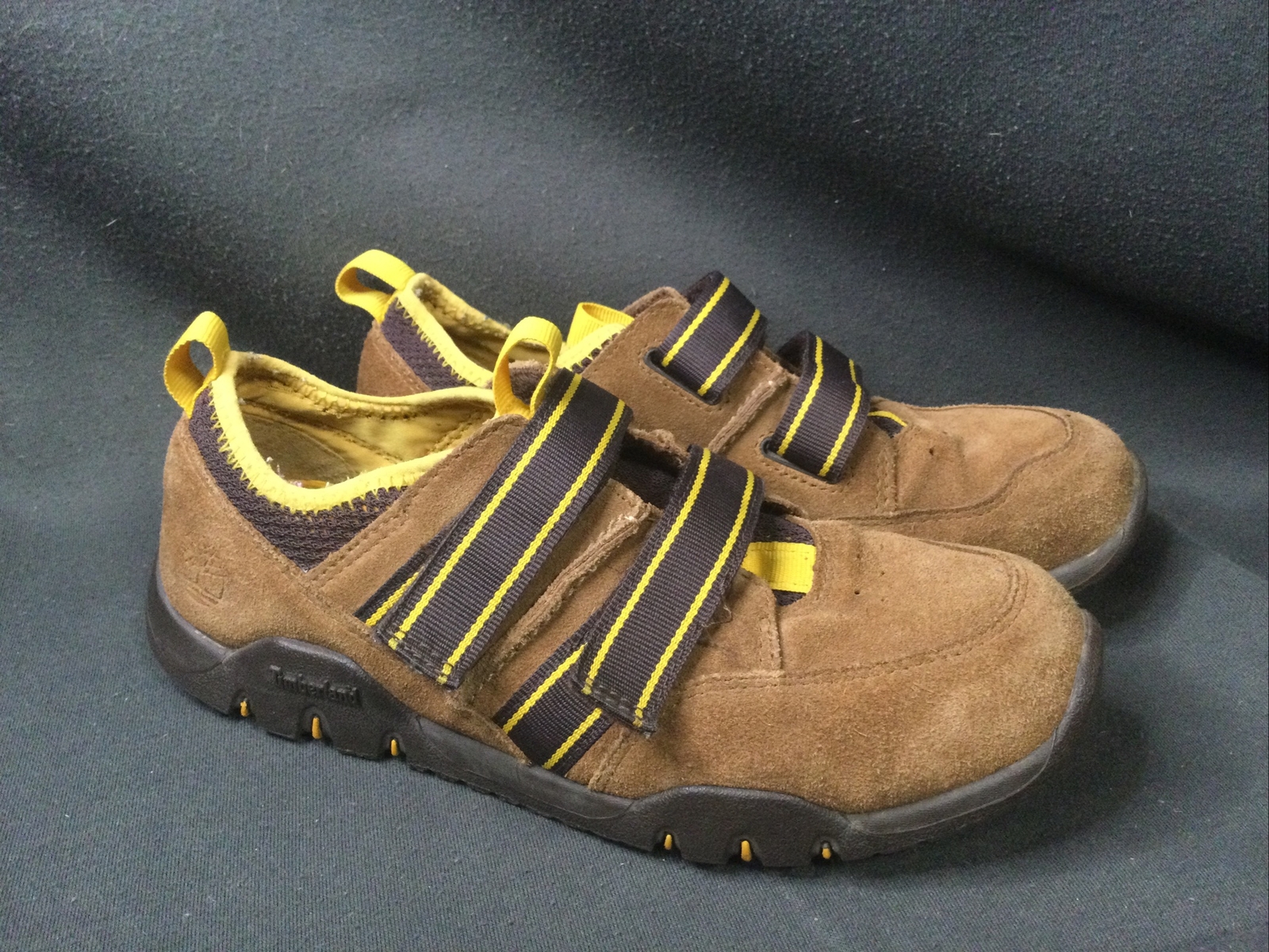 Timberland Slip On Shoes w/ hook n loop Straps Sz 5.5 Leather and Man-made Upper