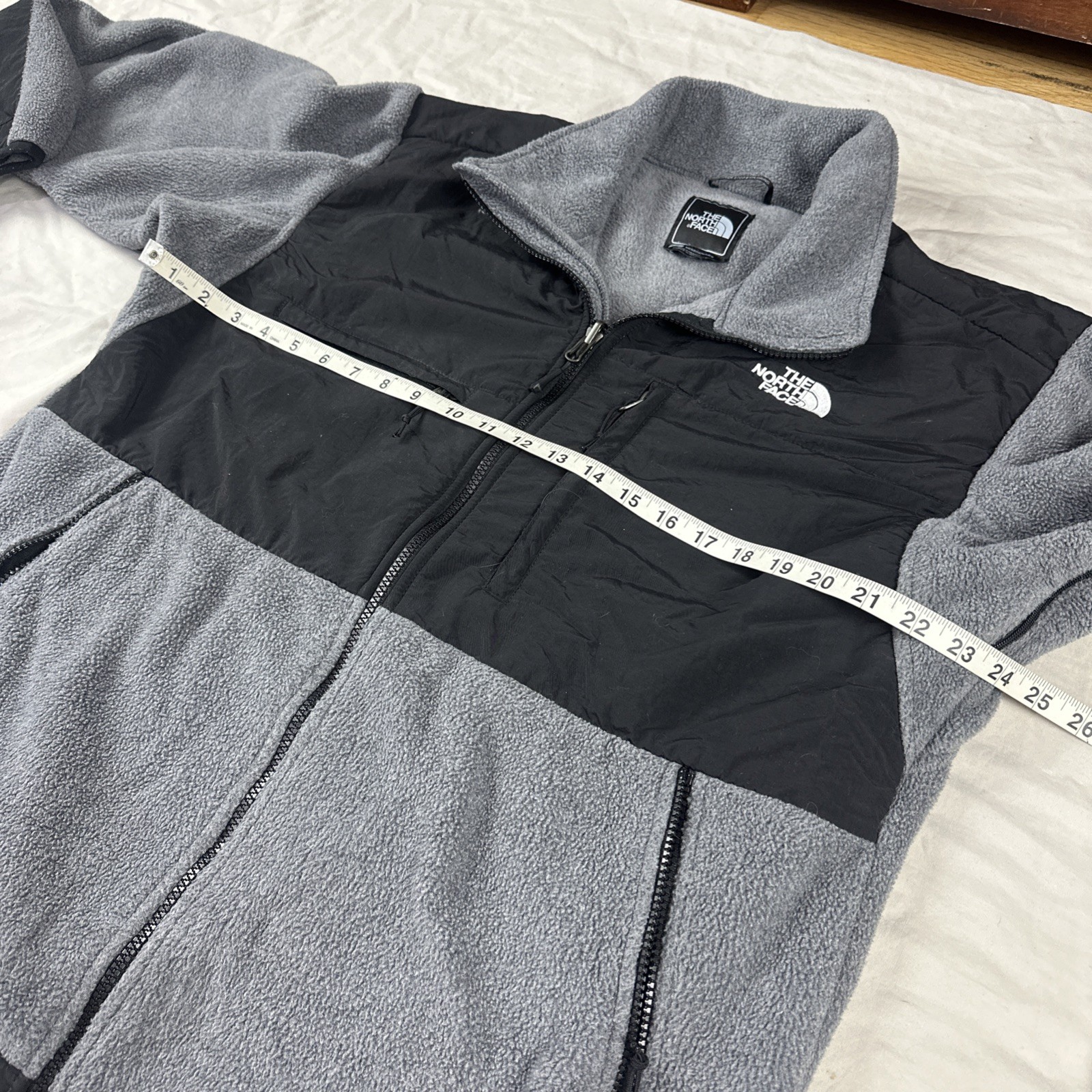 The North Face Denali Polartec Fleece Jacket Mens Large Gray Black Full Zip