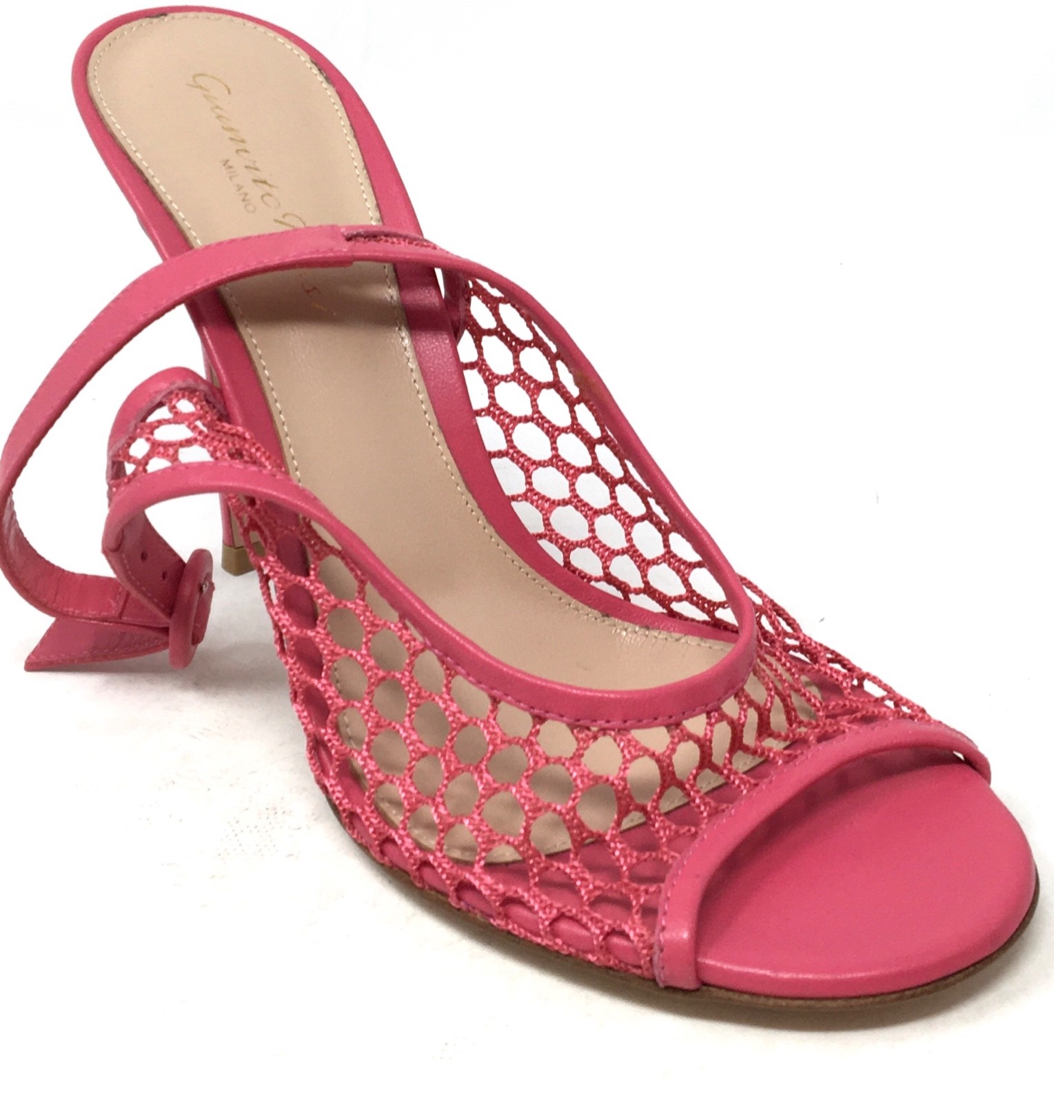 Gianvito Rossi Women’s Size 39/9 Ruby Rose Mesh and Leather Slingback Pumps