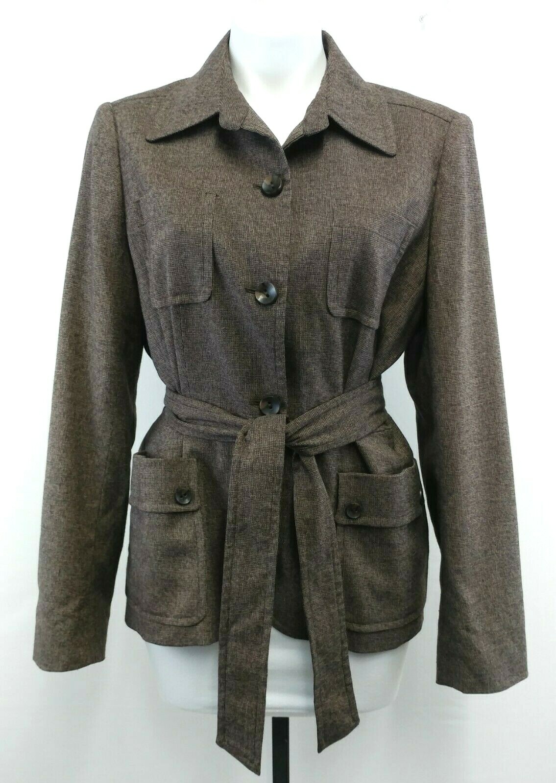 Rafaella Women Blazer, Size 12, brown, polyester, rayon, spandex