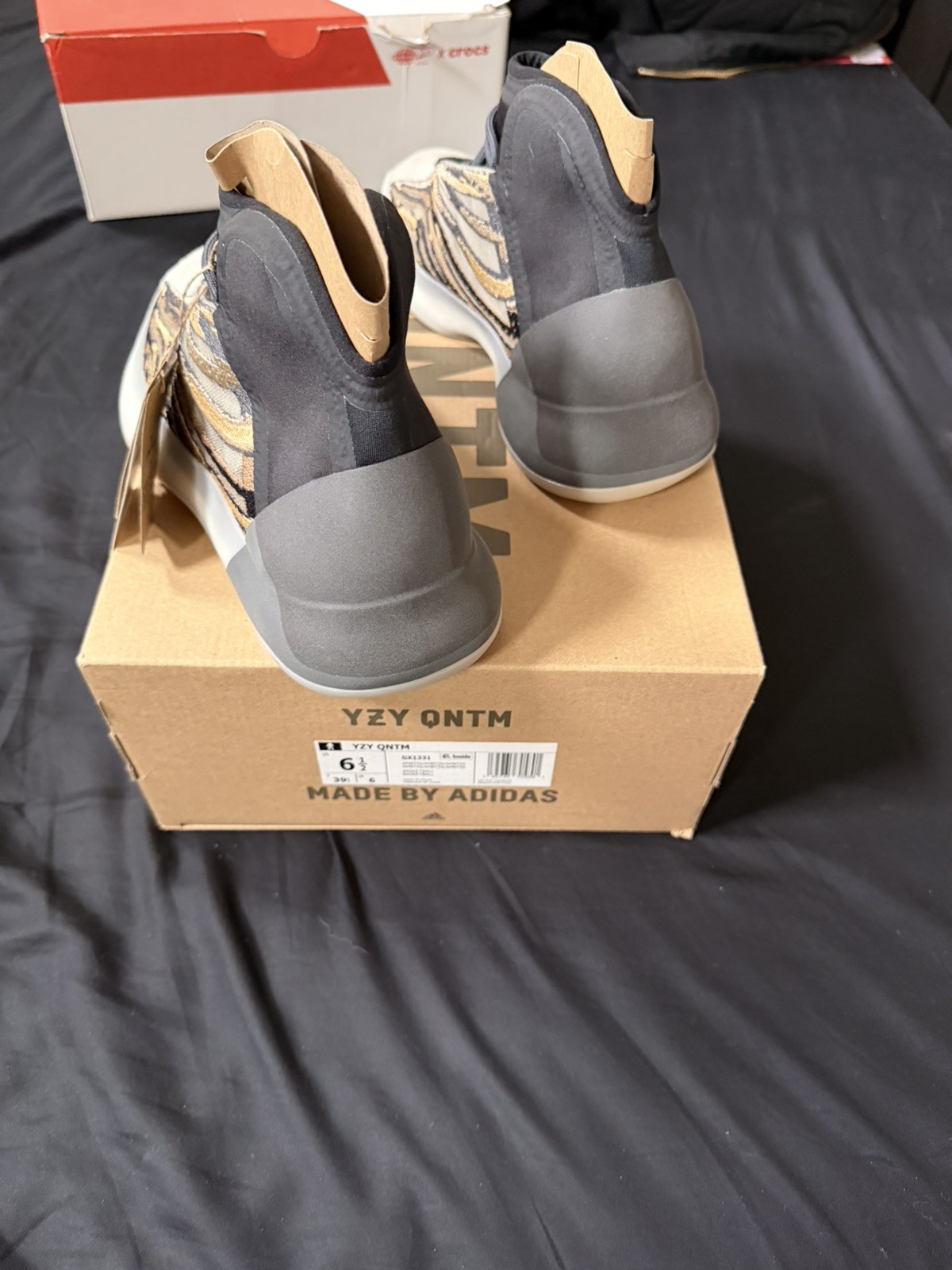 adidas Yeezy QNTM Amber Tint HQ2085 High Top Neoprene Upper Rubber Outsole 6.5