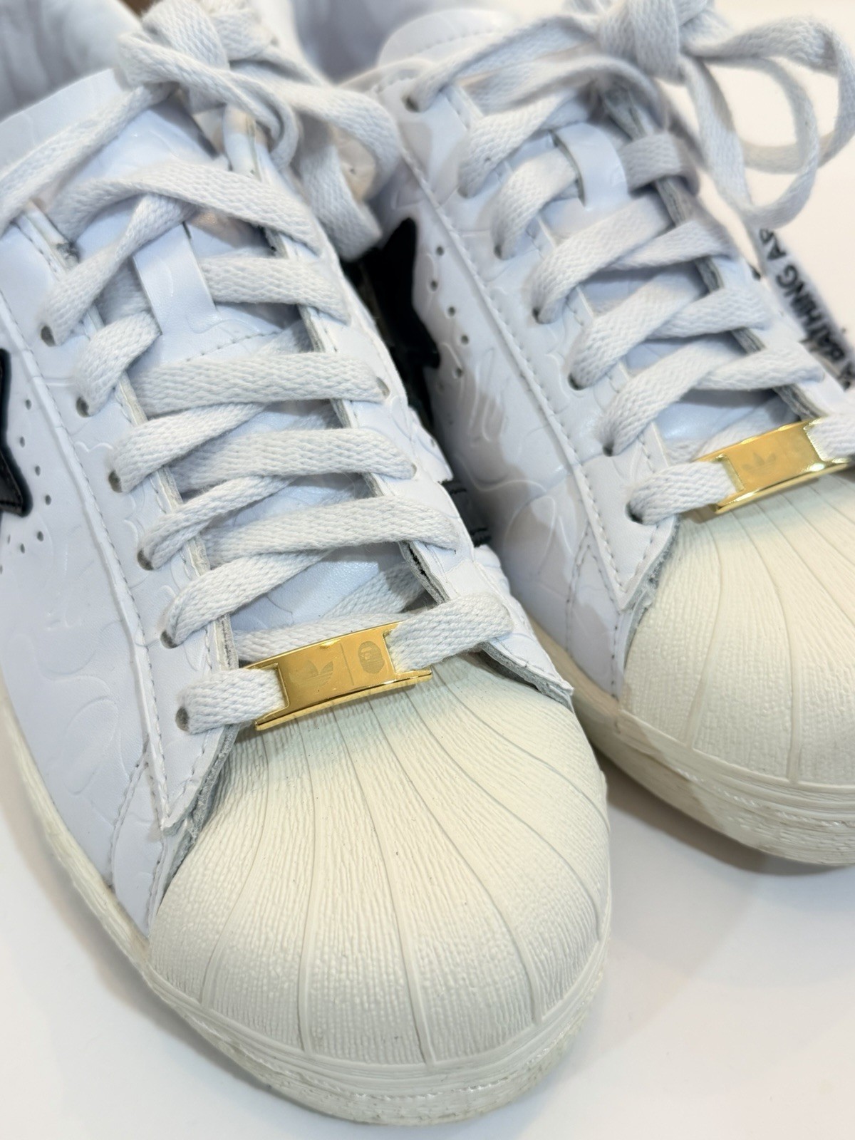 adidas Superstar x A Bathing Ape BAPE White/Black Low Top Lace-Up Sneakers