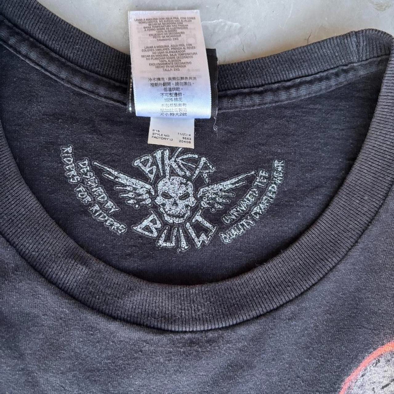 Y2K Harley Davidson Black Flame Skull AOP Waco Texas Biker T Shirt Mens Size XXL