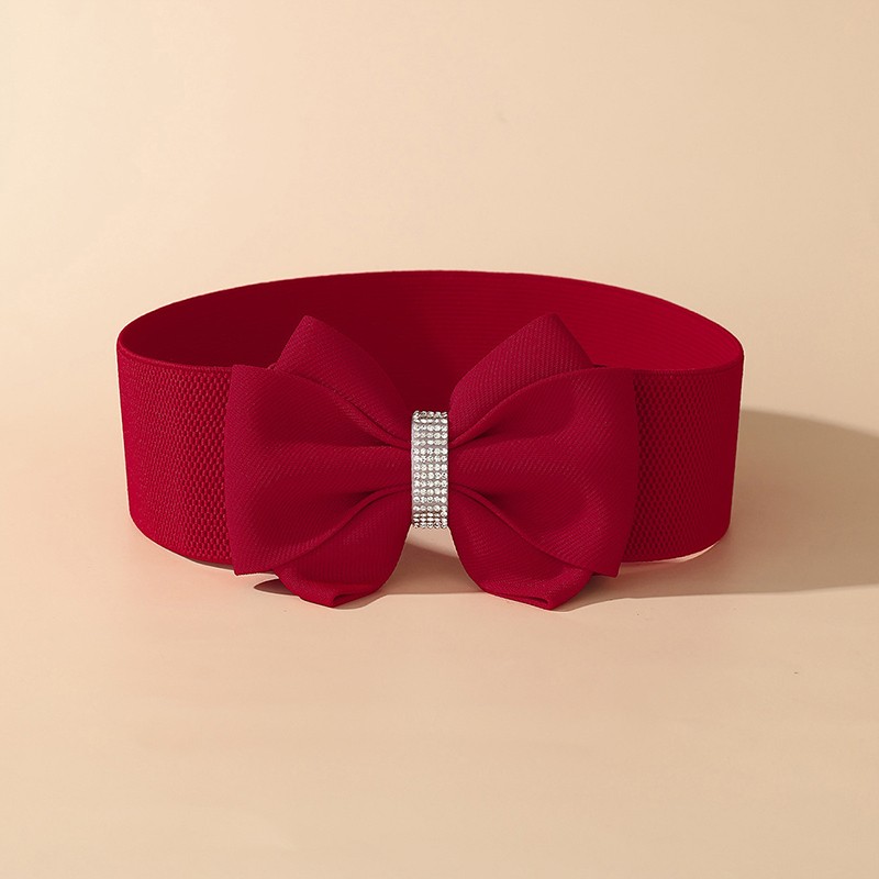 Bowknot Waistband Dress Decoration Versatile Elastic Waistband Wide Waistband